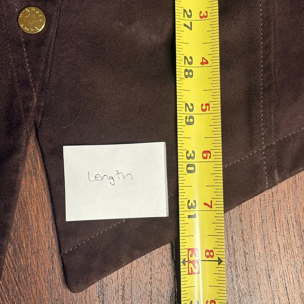 Michael Kors Collection Chocolate Brown Suede Vest Size 14 - Picture 10 of 13